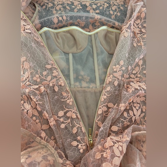 Bronx and Banco - Megan Cap Sleeve Gown in Beige - Picture 9 of 9